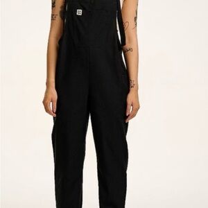 Lucy & Yak Black Overalls with Front Patch